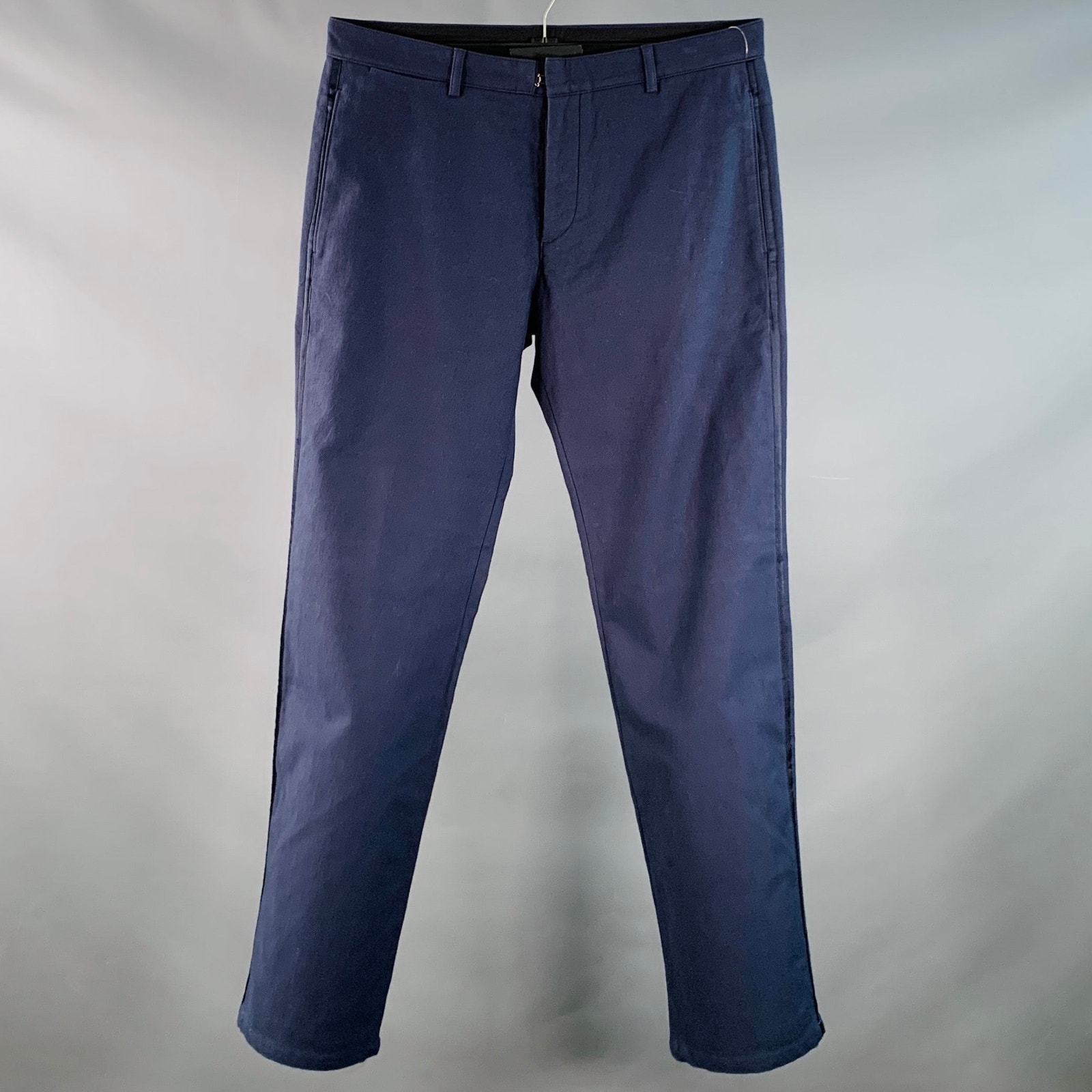 New York Industrie Size 32 Navy Cotton Blend Tuxedo Button Fly Dress Pants